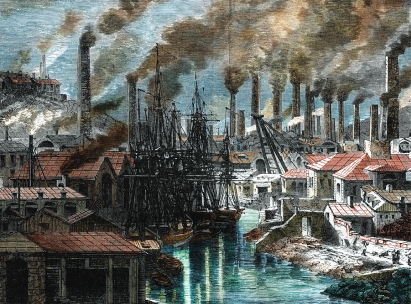 Industrial Revolution Period in Brasil Artwork Stock Illustration