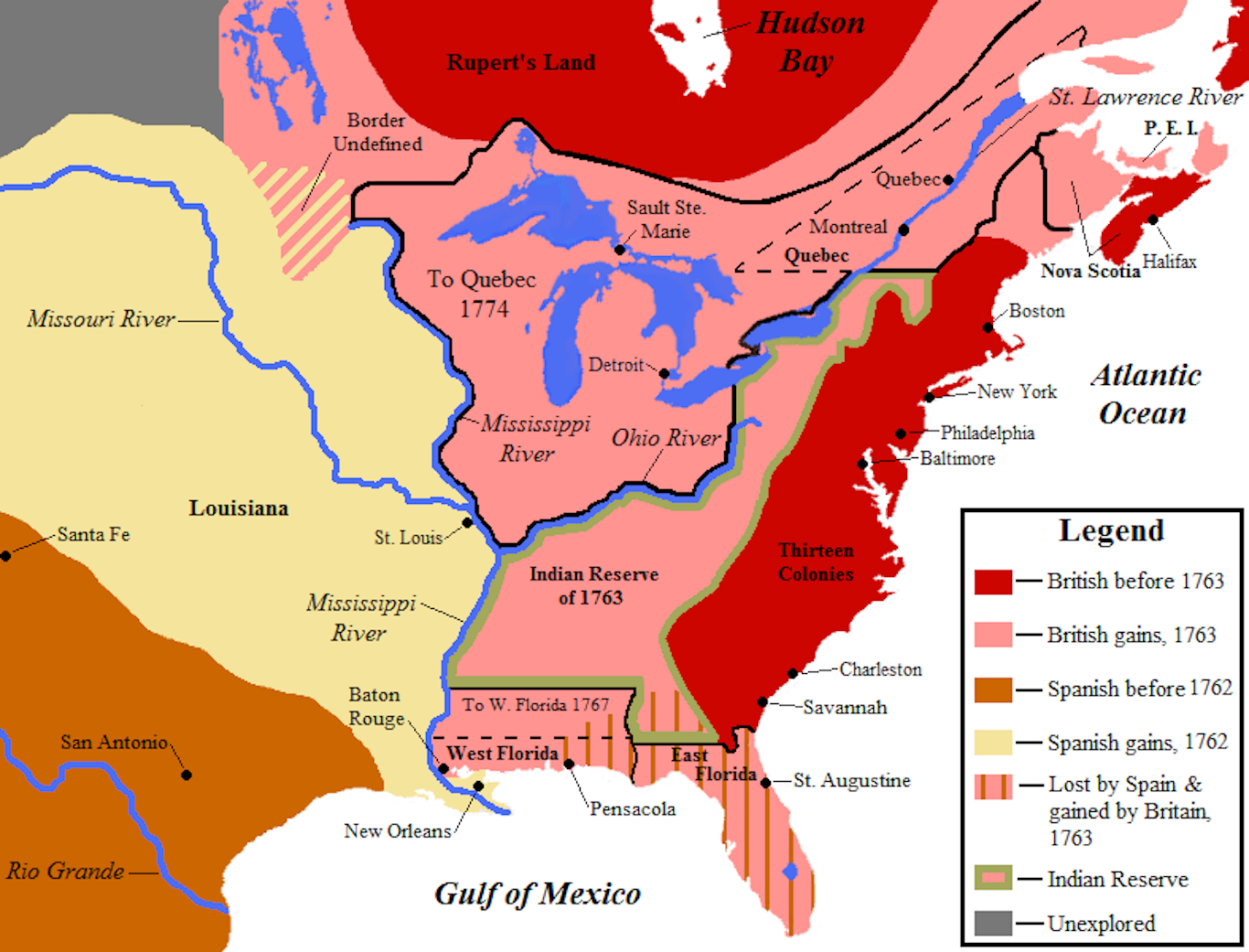Newsela | Map: North American territory changes after the French and Indian  War